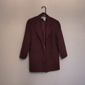 NWOT Adolfo Studio Burgundy Blazer & Skirt Set